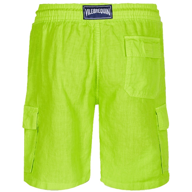 Men Linen Bermuda Shorts cargo pockets - 2