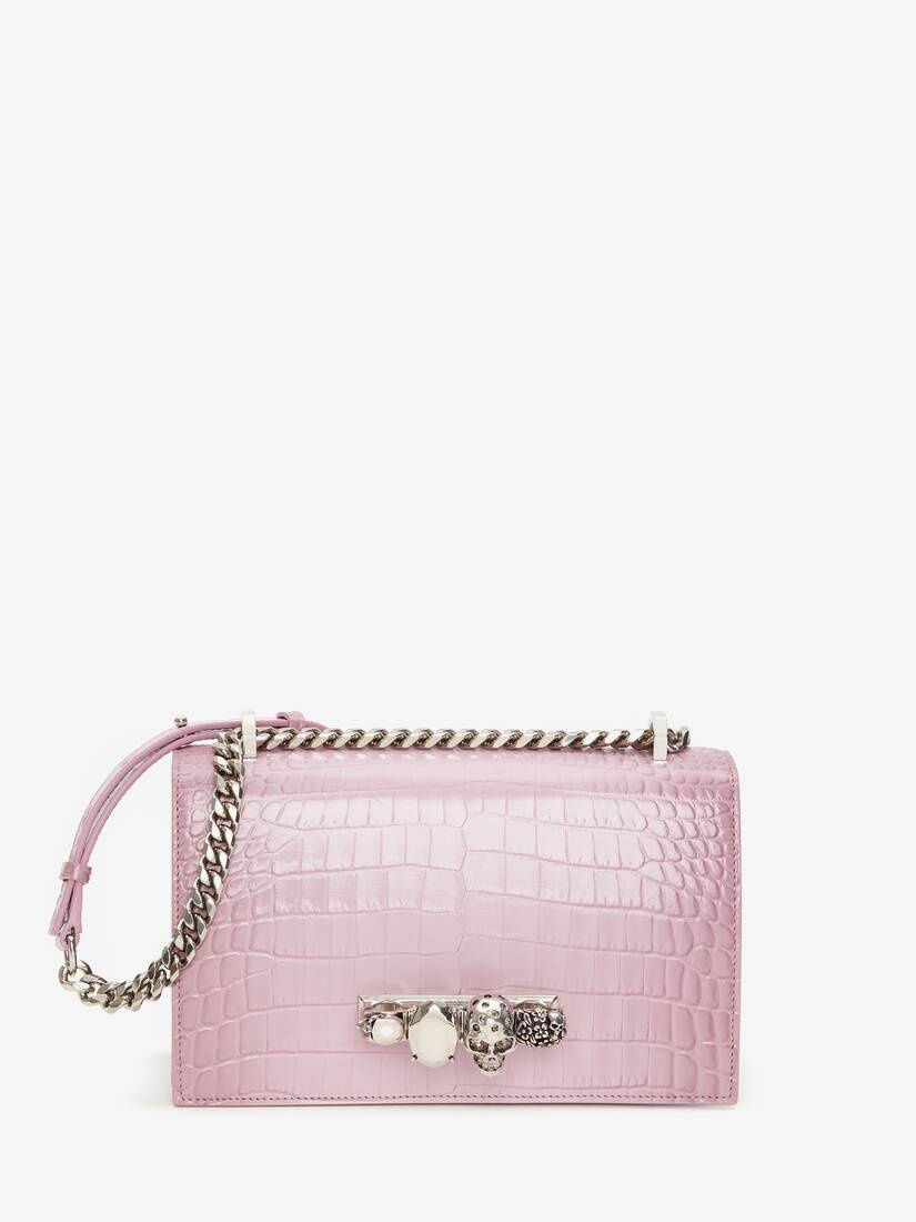 Women's Jewelled Satchel in Antique Pink - 1