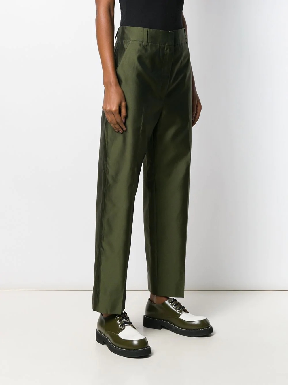 pleated cropped trousers - 3