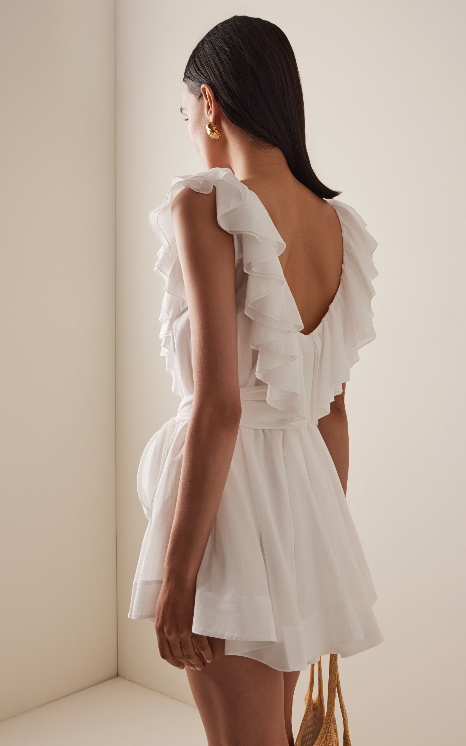 Cotton Mini Dress ivory - 4