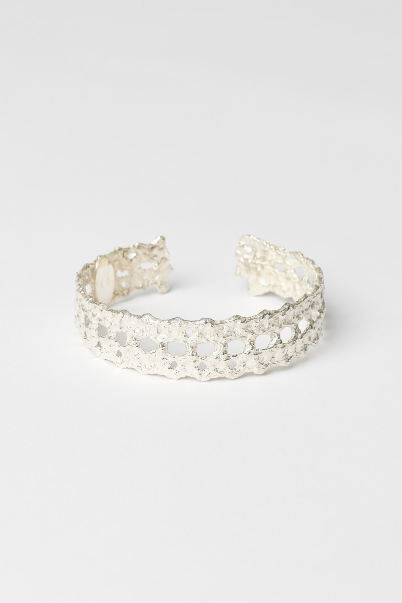 Abstract Lace Bangle Sterling Silver 1