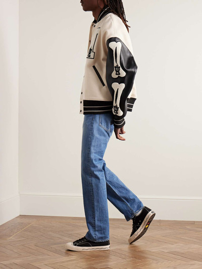 Kapital Faux Leather and Wool-Blend Varsity Jacket outlook