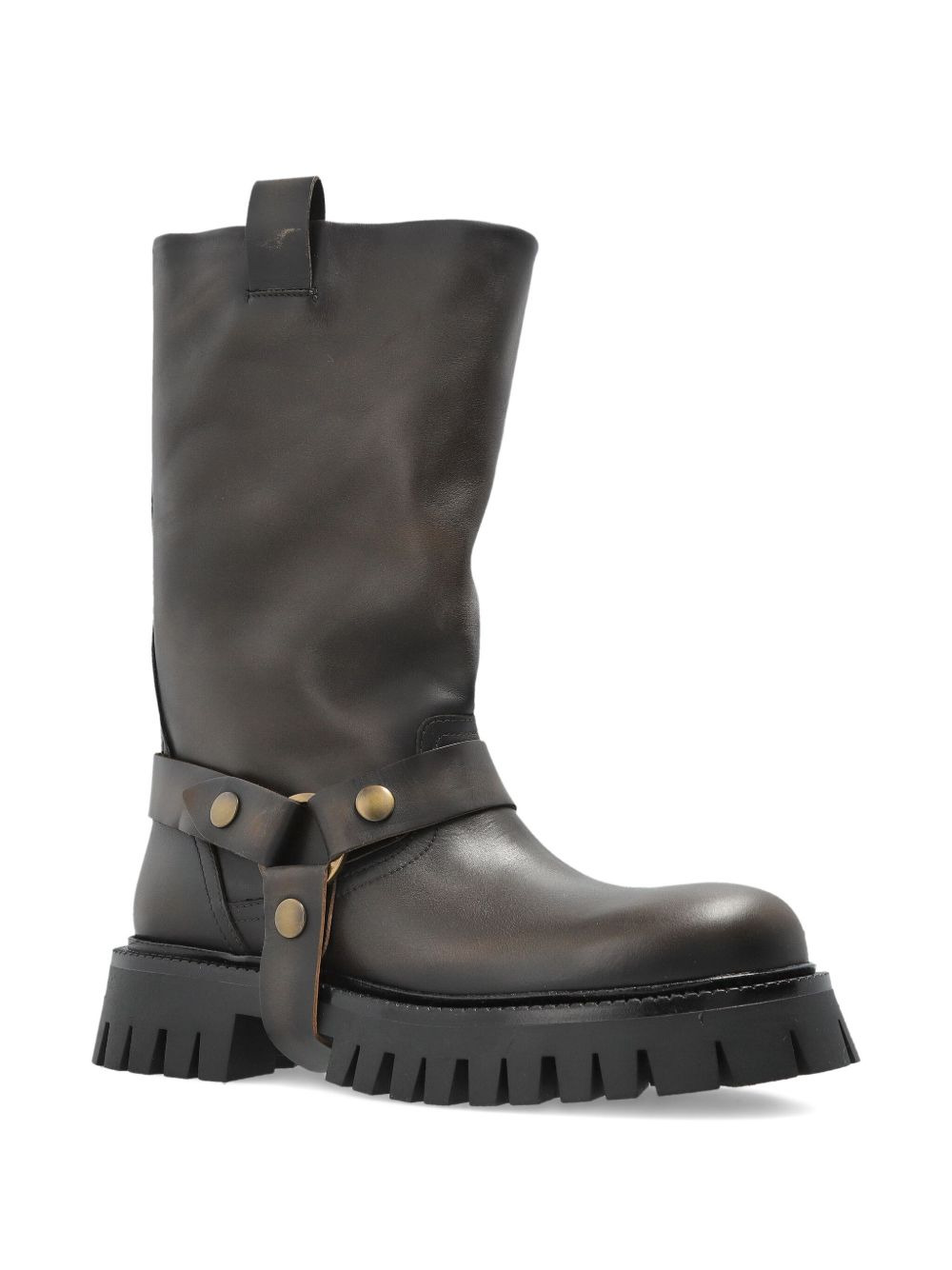 Kurt Chunky buckle-strap leather boots - 2
