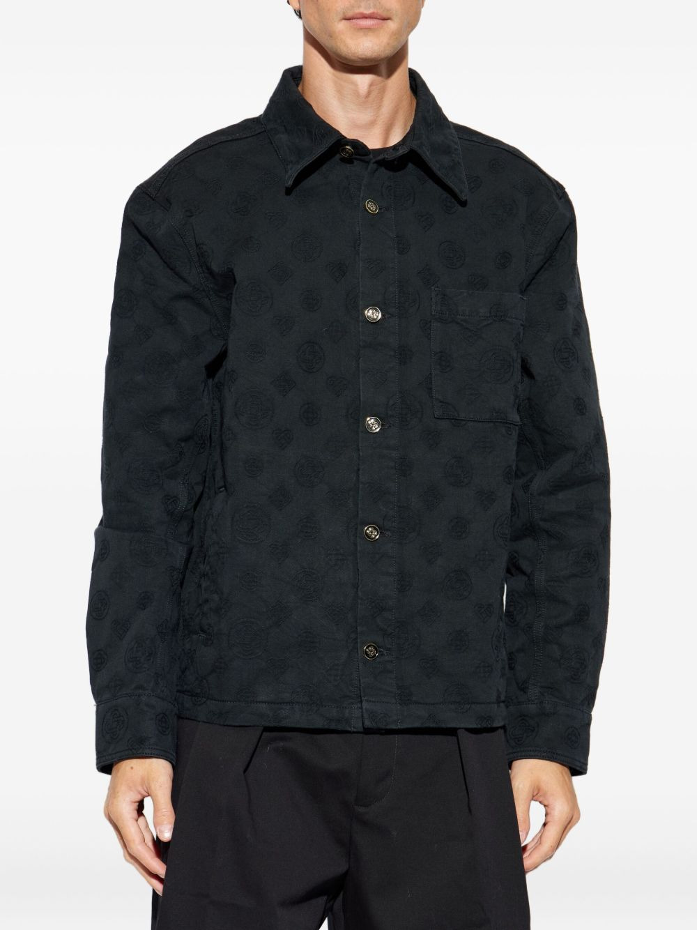 logo-embossed shirt - 3