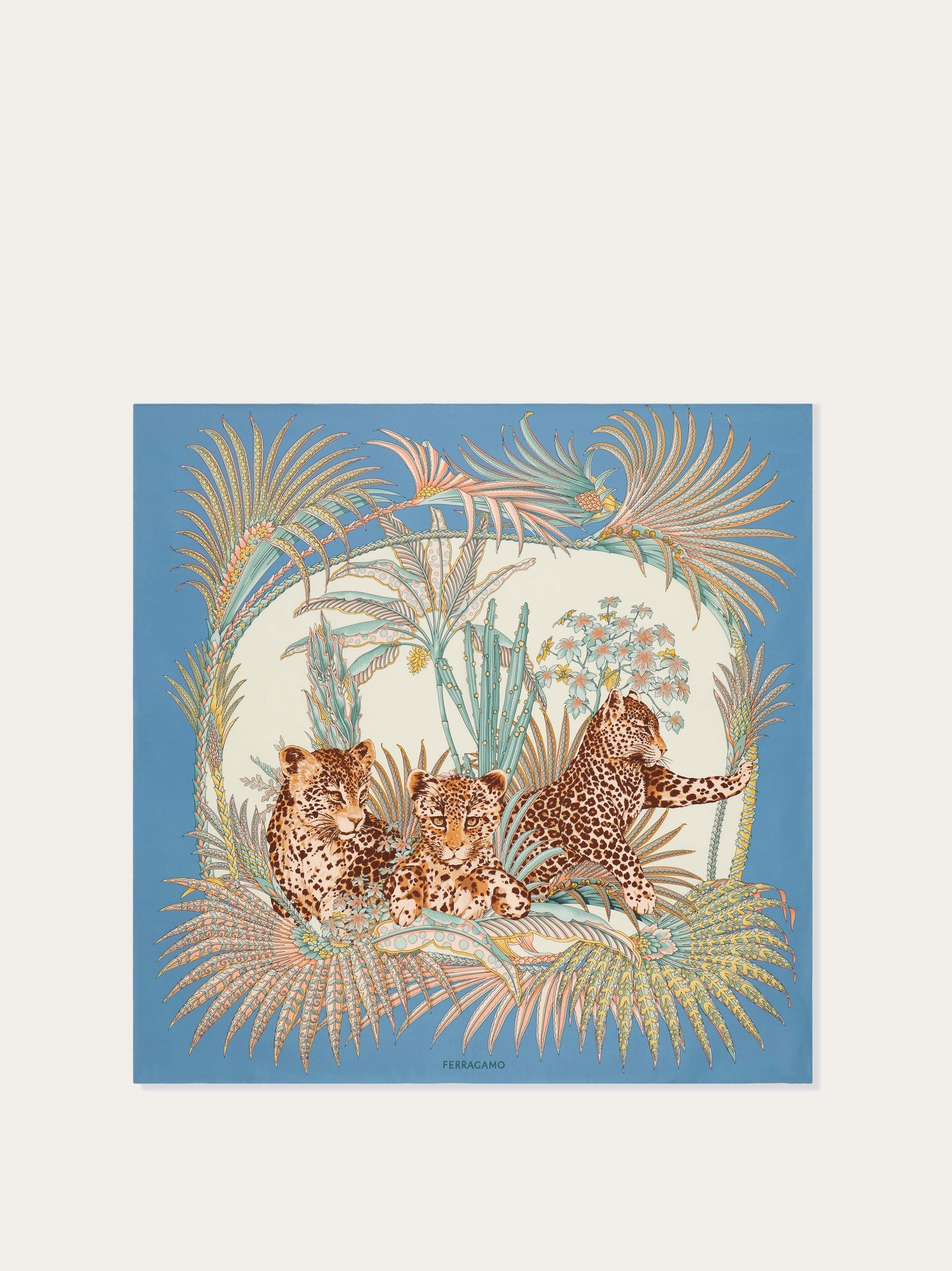 Leopard print silk scarf - 1