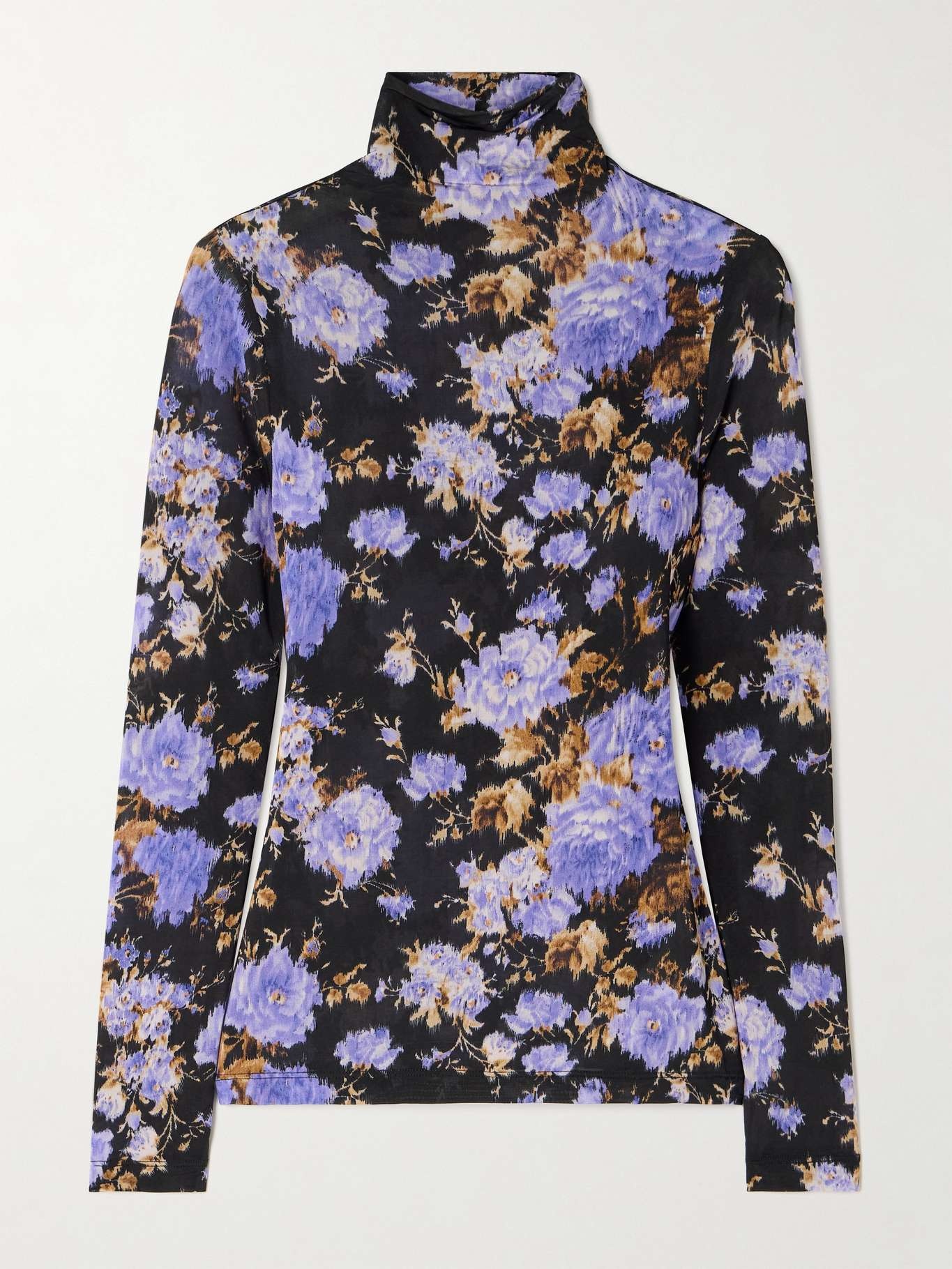 Aurelia floral-print stretch-jersey turtleneck top - 1