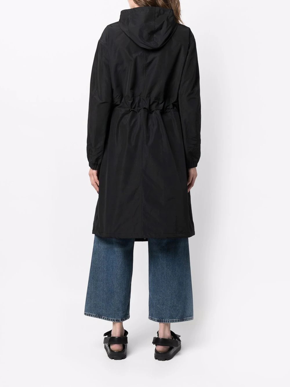 oversized hooded zip-up coat - 4