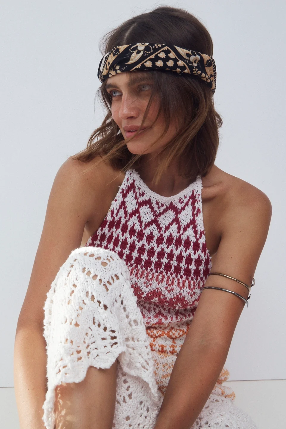 Lotus Paisley Print Bandana - 1
