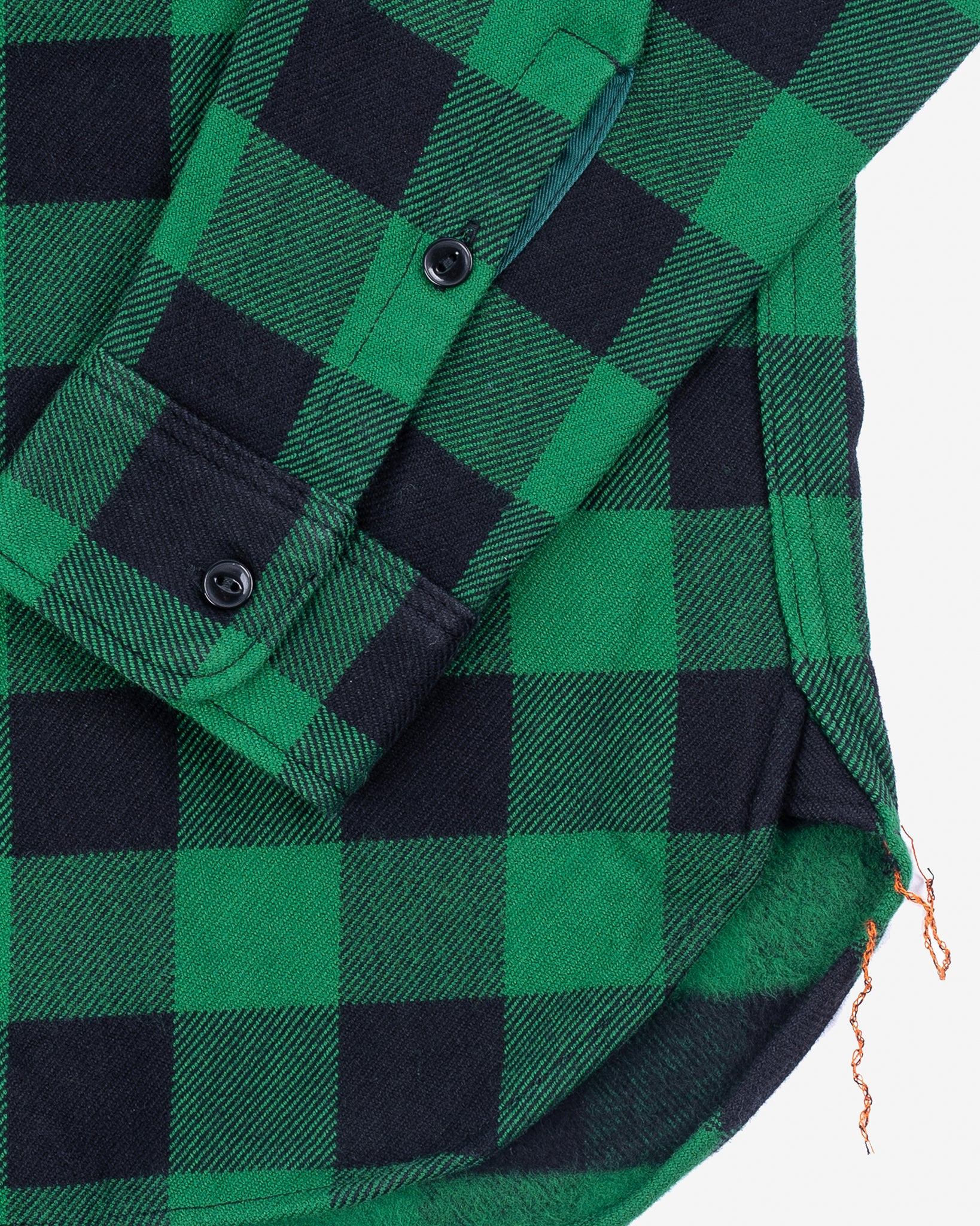 IHSH-244-GRN Ultra Heavy Flannel Buffalo Check Work Shirt - Green/Black - 8