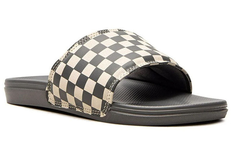 Vans Vans La Costa Slide-On Sports Slippers Black White Distress Grid 'Black White' VN0A5HF588H outlook