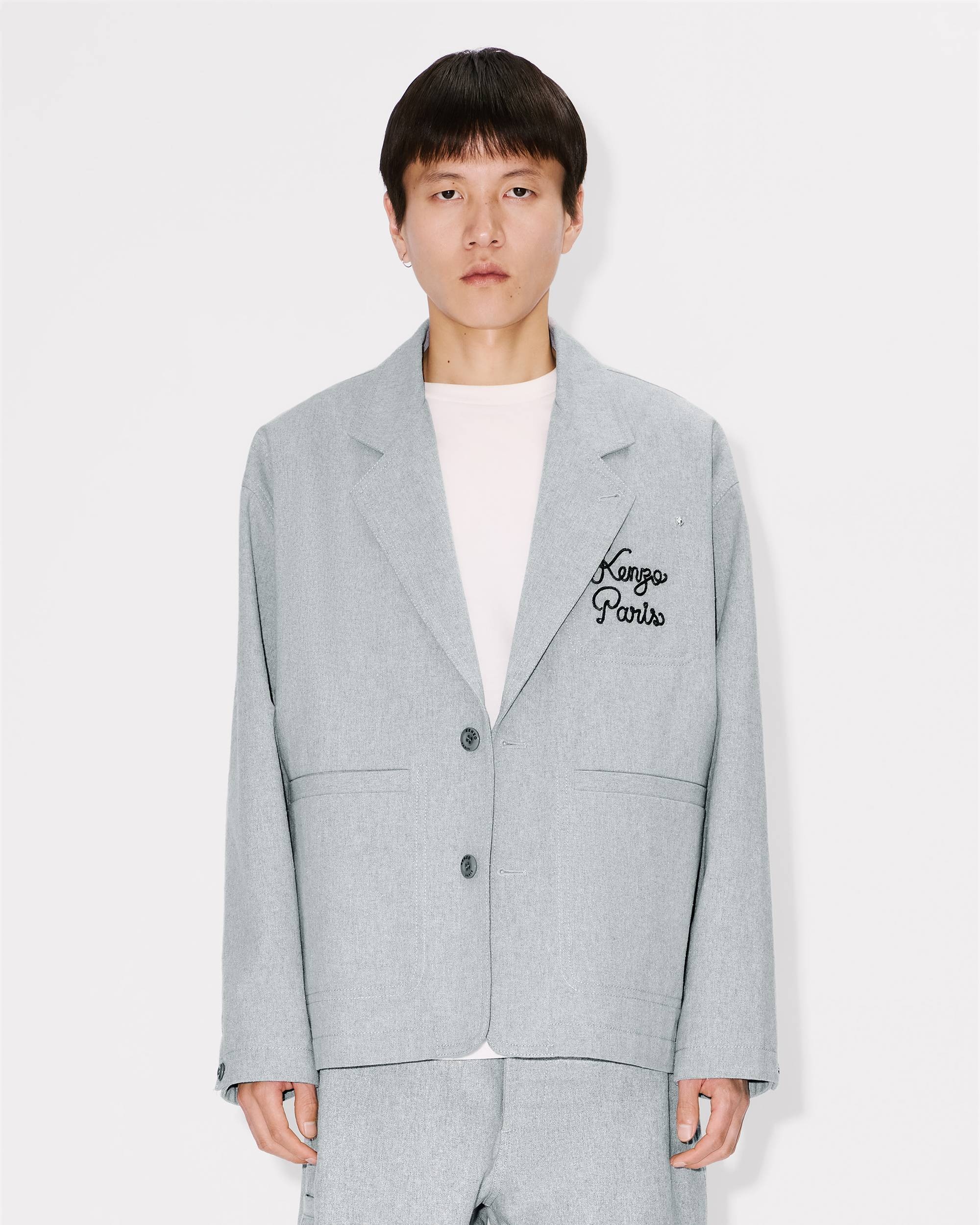 'KENZO Paris Chainstitch' embroidered workwear jacket - 4