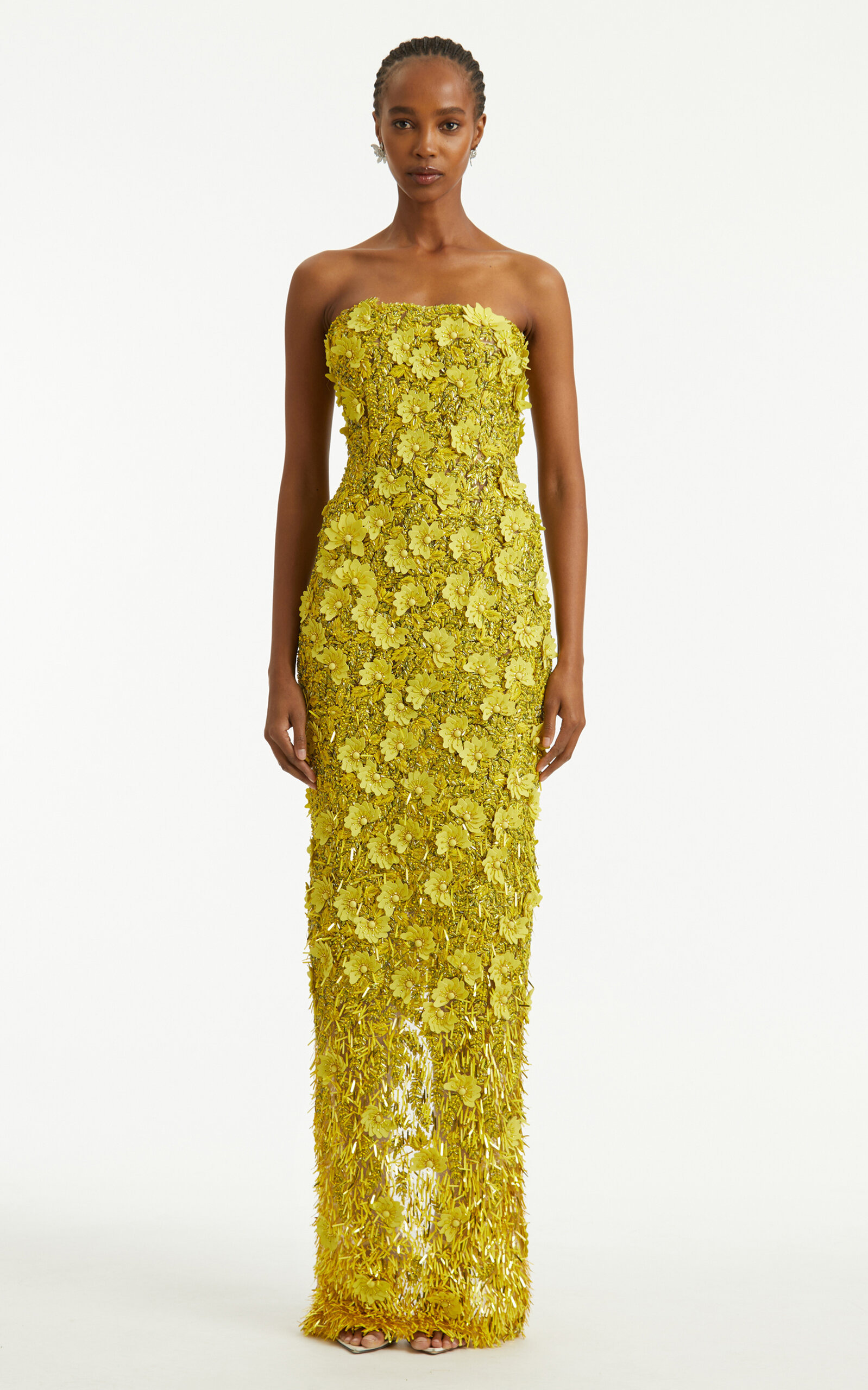 Embellished Tulle Gown yellow - 4