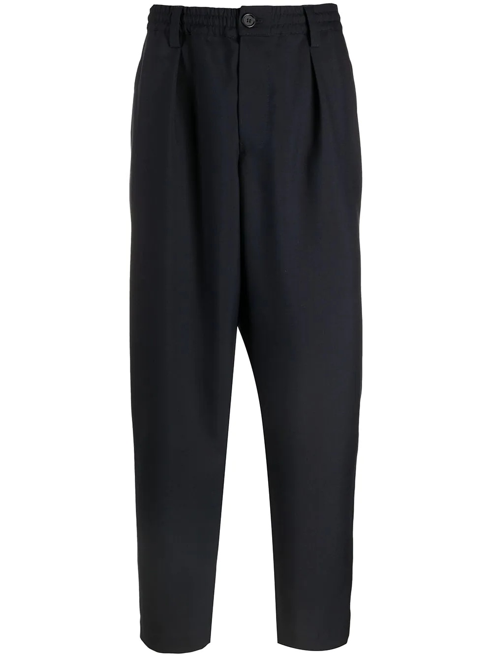 elasticated waist drop-crotch trousers - 1