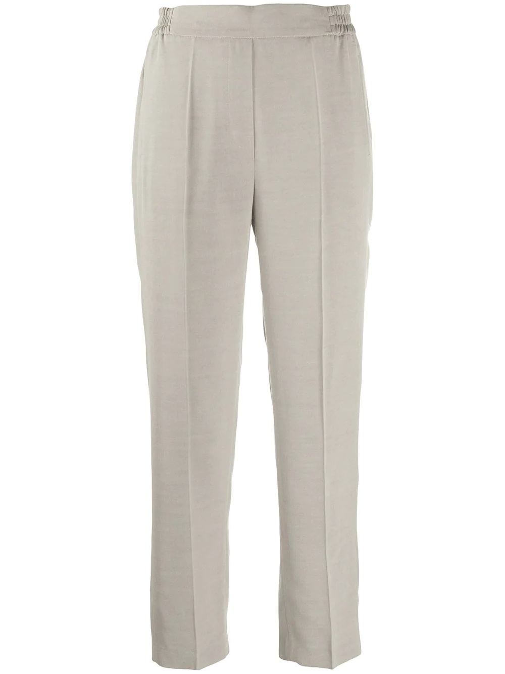 straight leg cropped trousers - 1