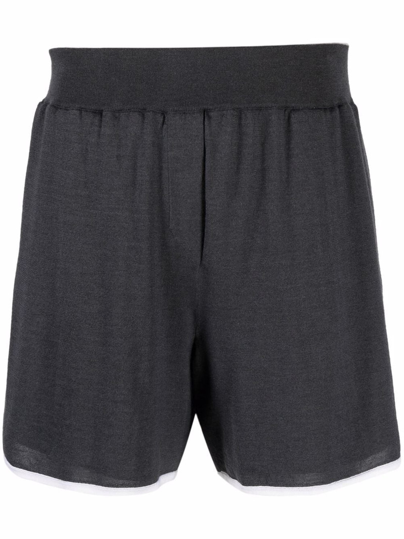 cashmere-blend elastic waist shorts 1