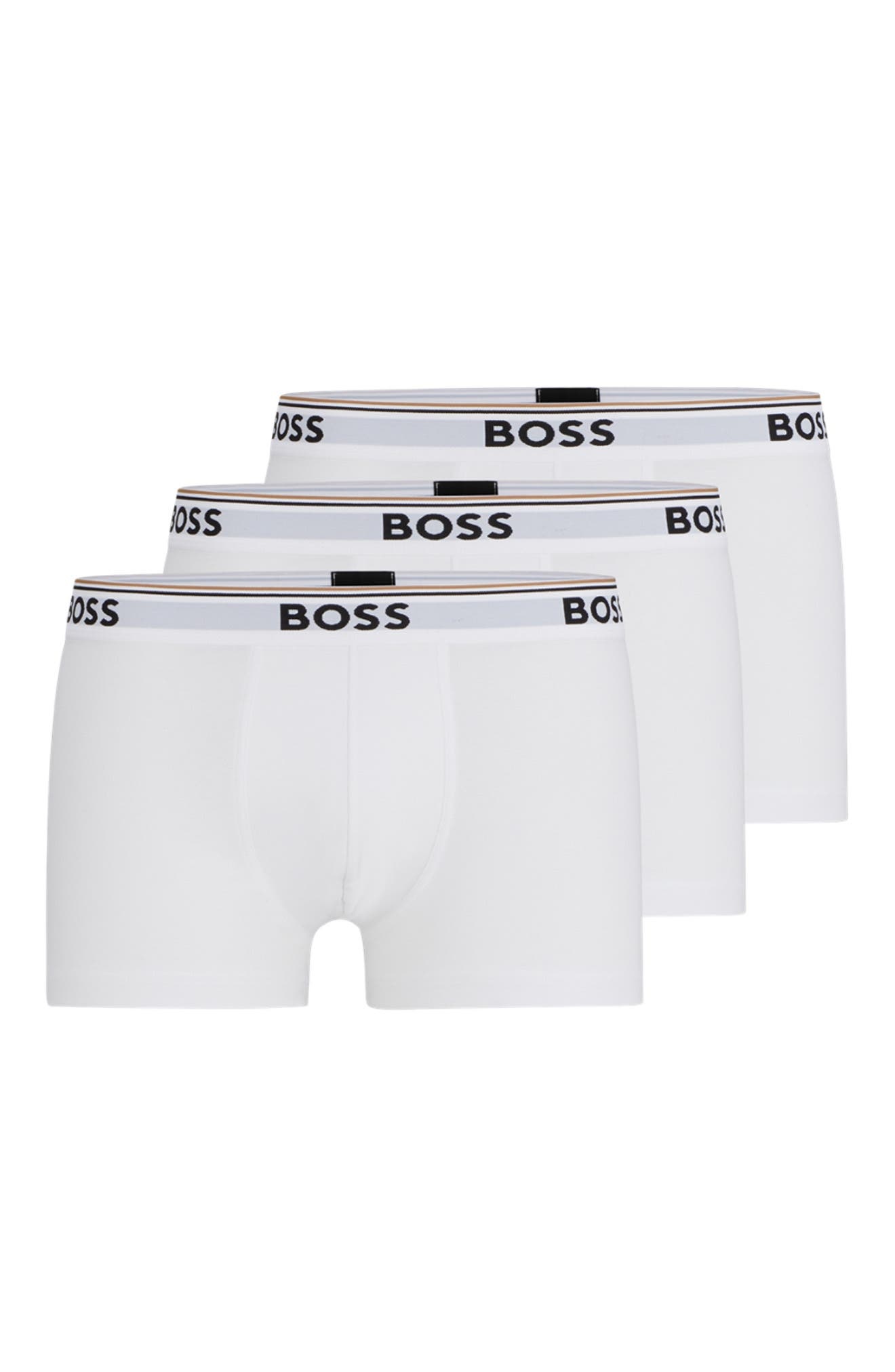 BOSS 3-Pack Power Stretch Cotton Trunks in White at Nordstrom - 3