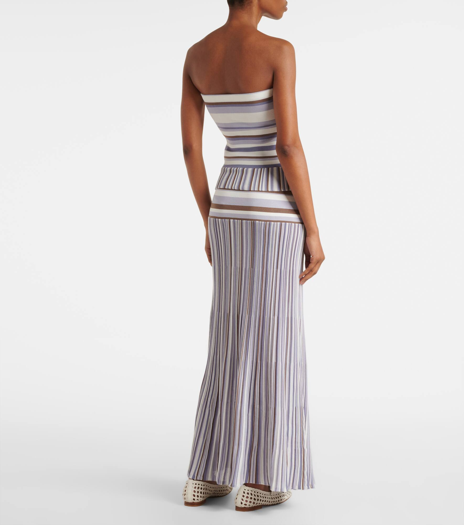 Citara striped cotton-blend tube top - 3