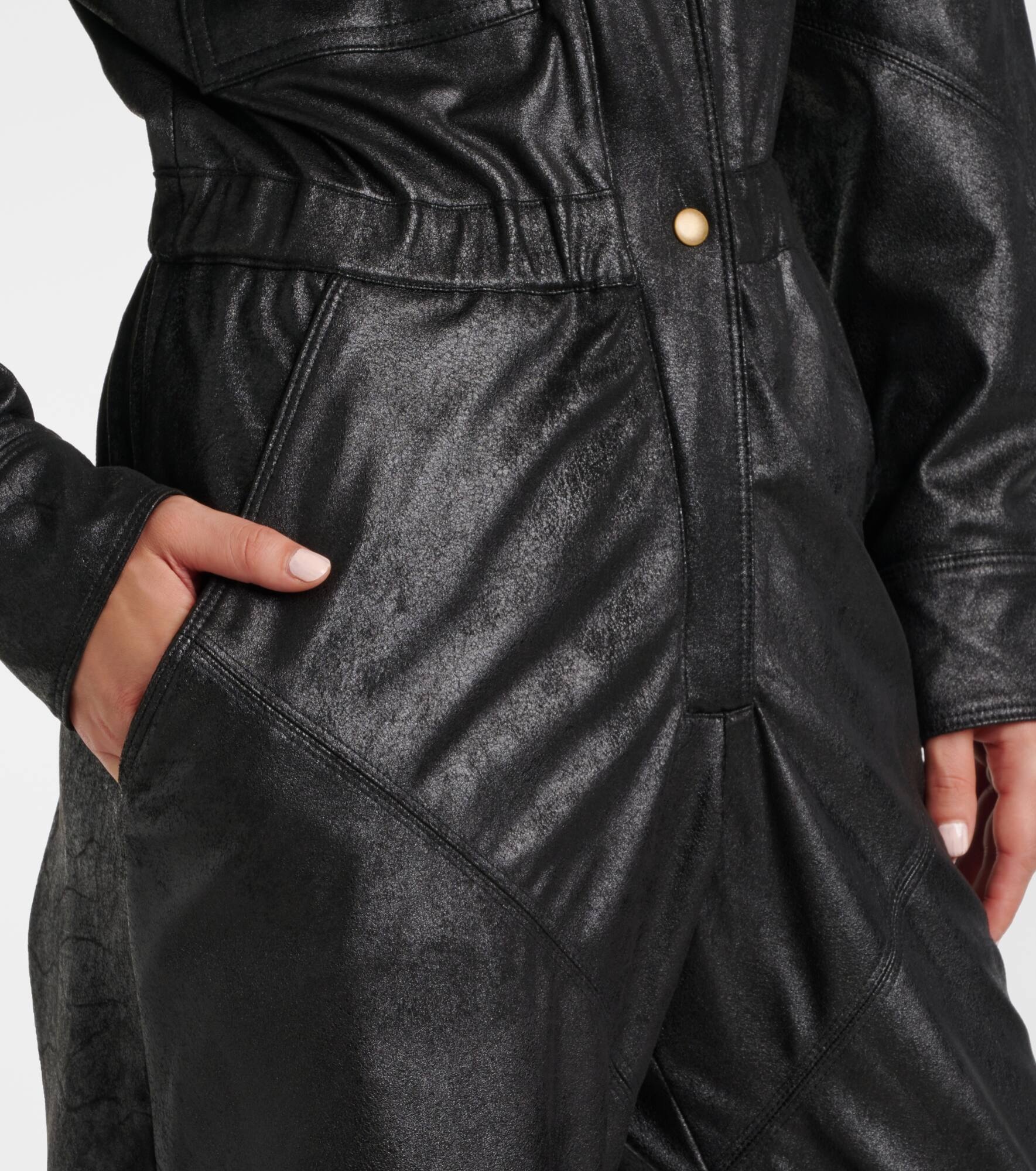 Faux leather jumpsuit - 5
