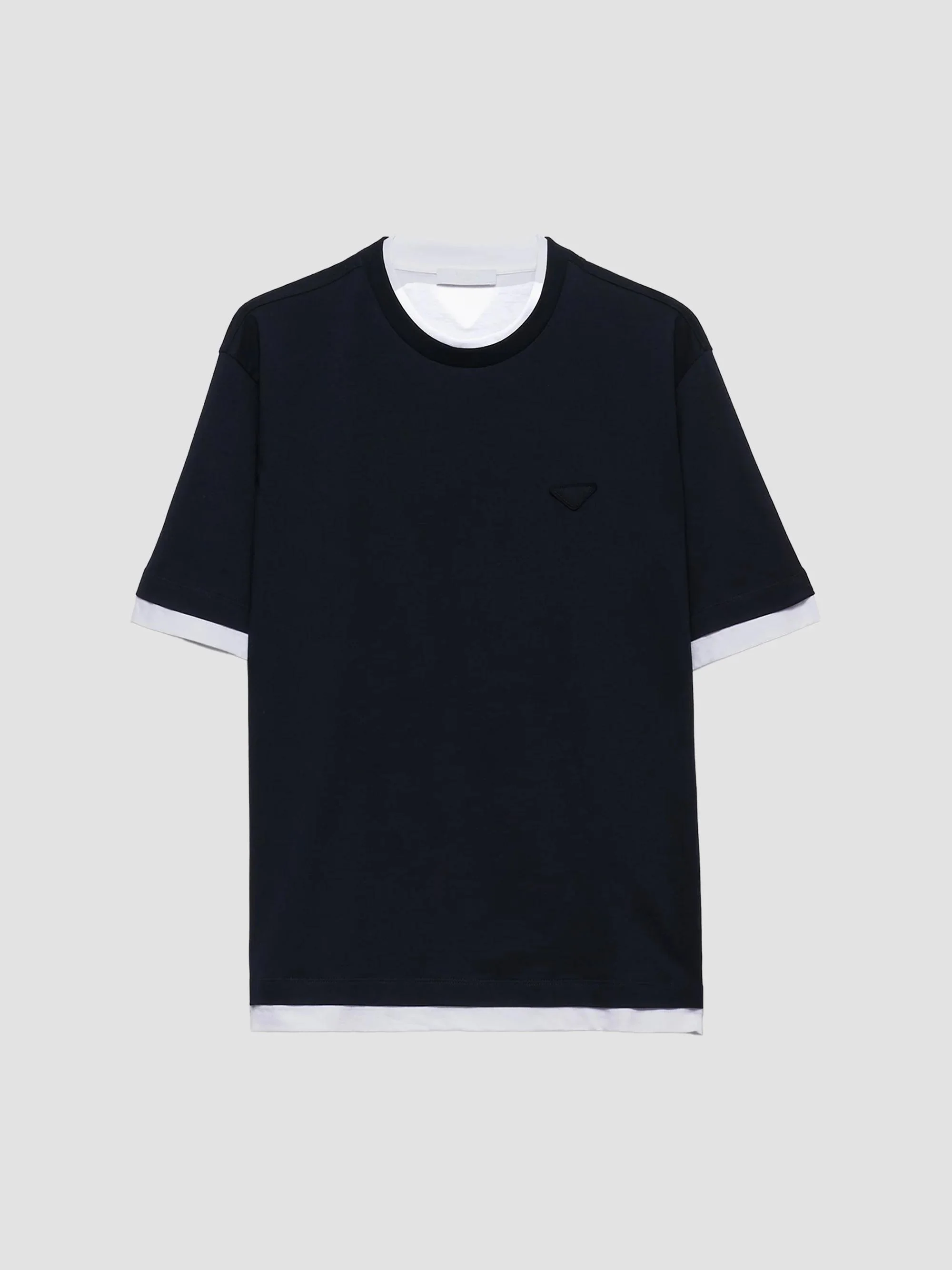 Men's Cotton T-Shirt - Blue White - 1
