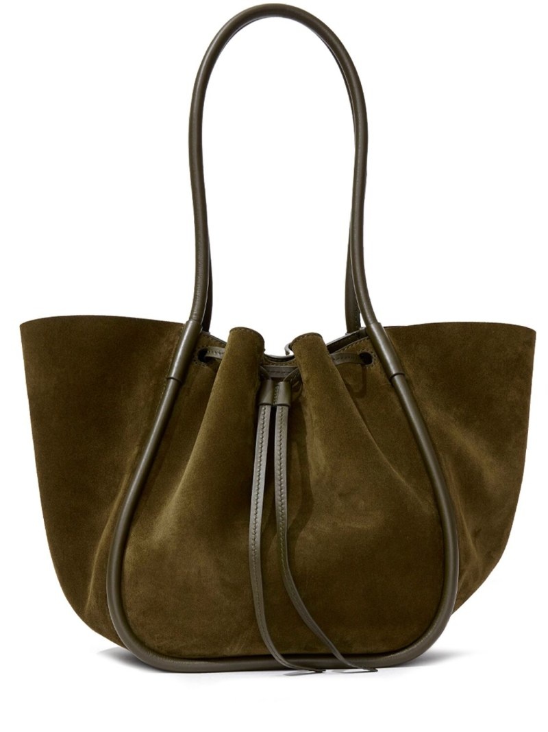 Large Ruched soft suede tote bag - 1