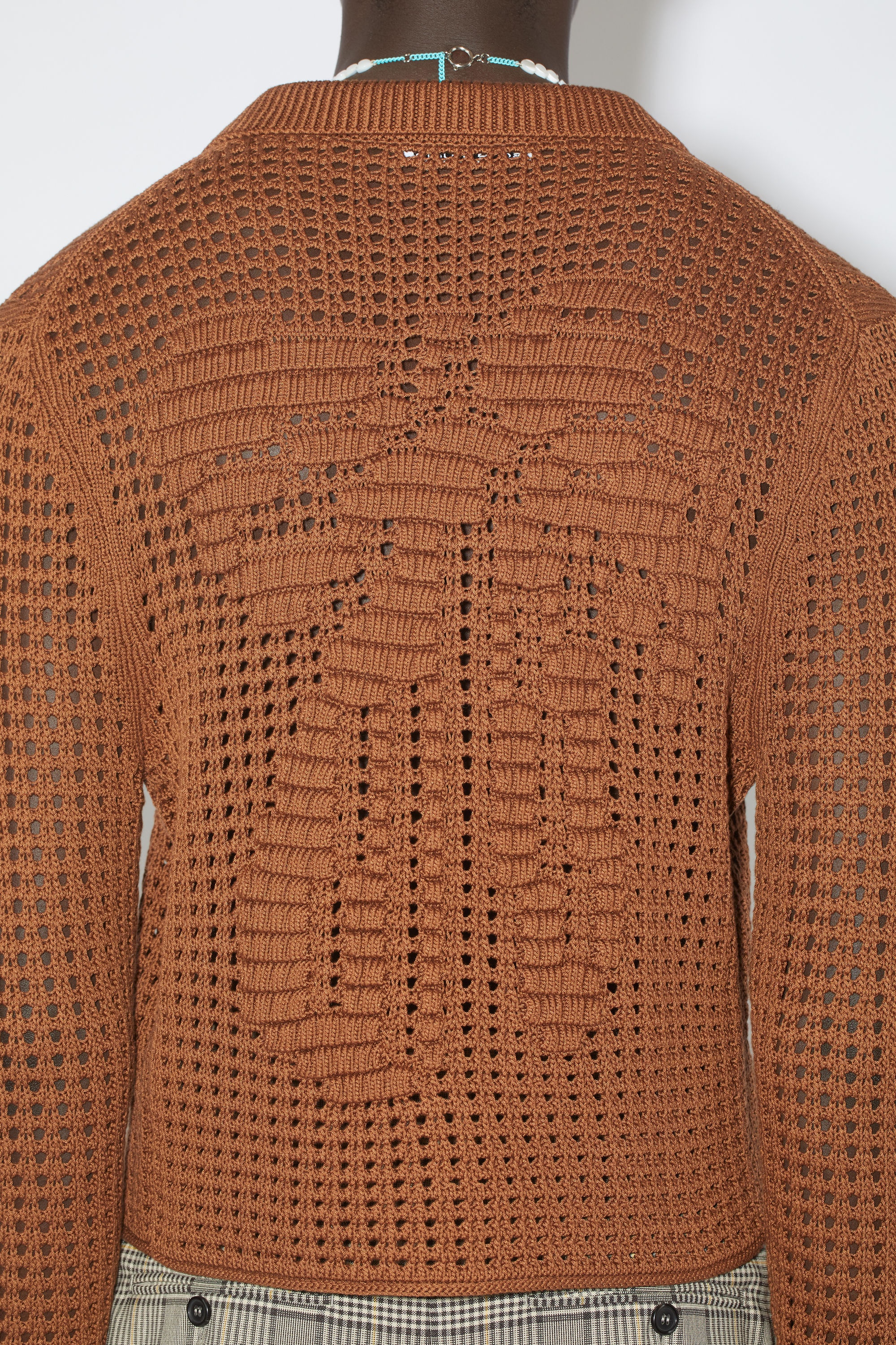 Knitted cardigan - Cognac brown - 5
