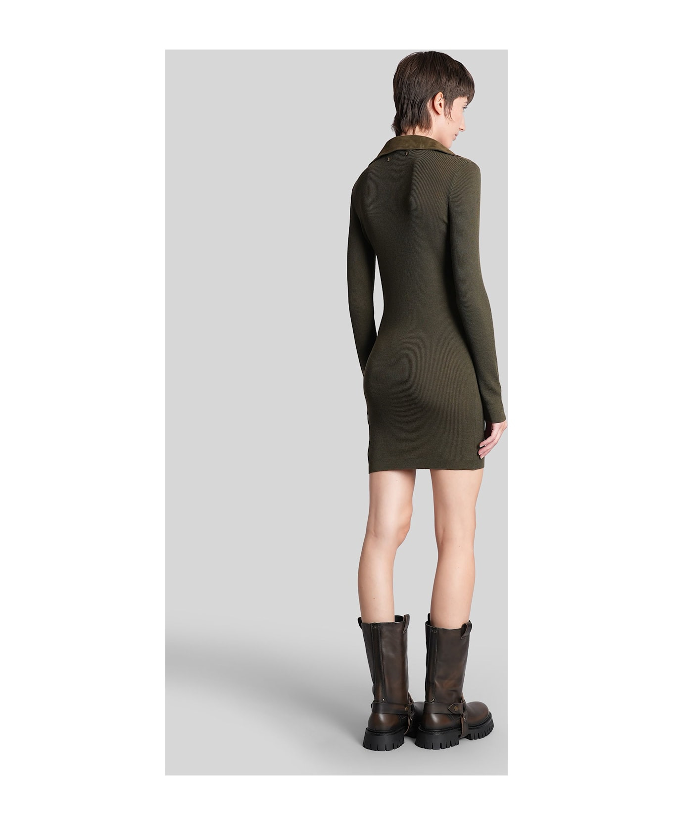 Orly Mini Dress In Green Cotton - 3
