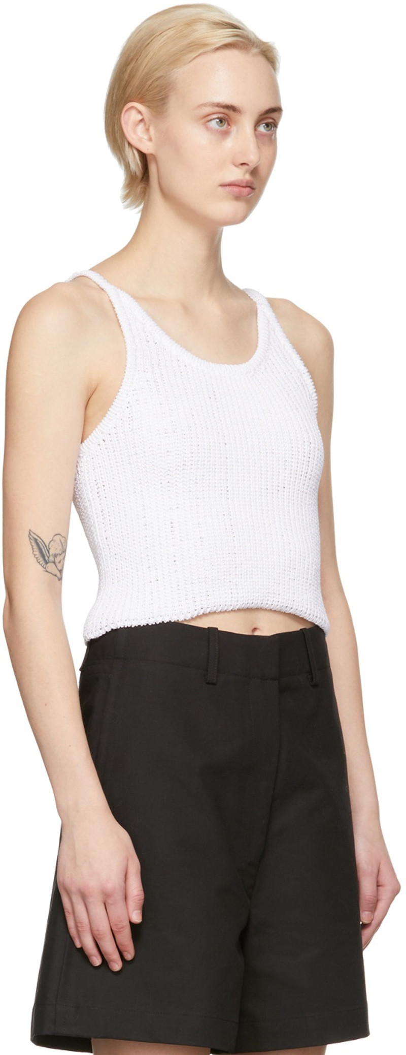 ARCH THE White Knit Tank Top outlook