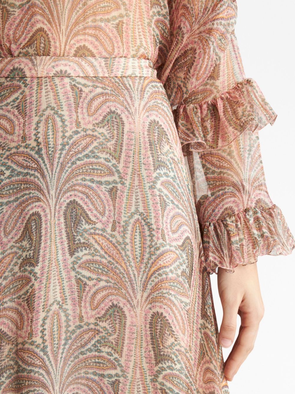 palm tree-print silk maxi skirt - 5