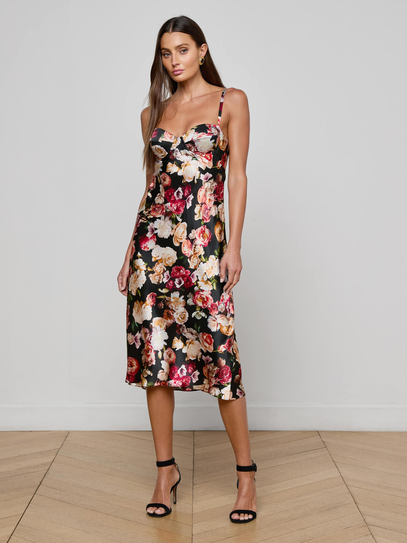 L'AGENCE Solay Silk Slip Dress outlook