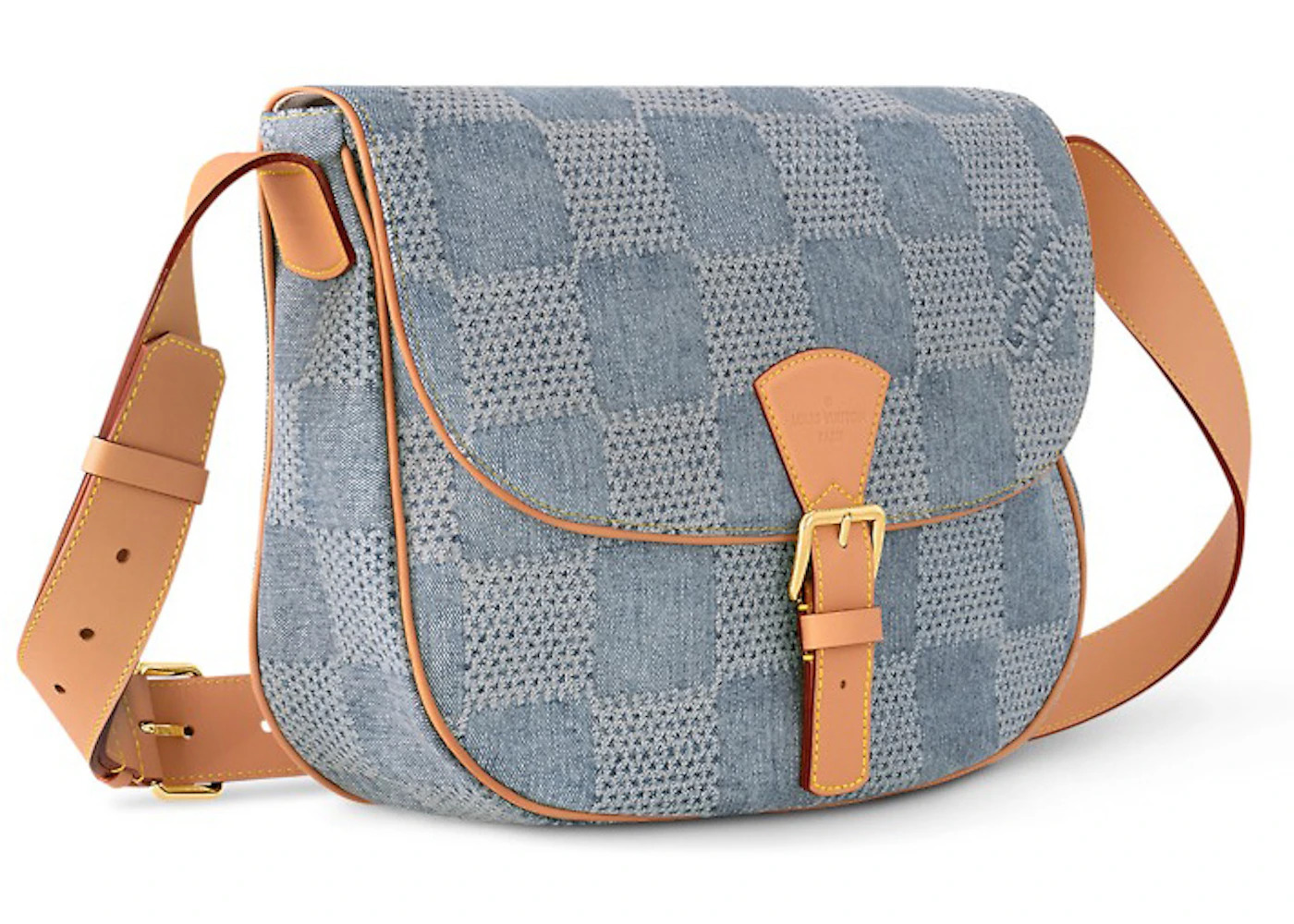 Louis Vuitton Montsouris Messenger MM Damier Denim 3D Blue Denim - 2