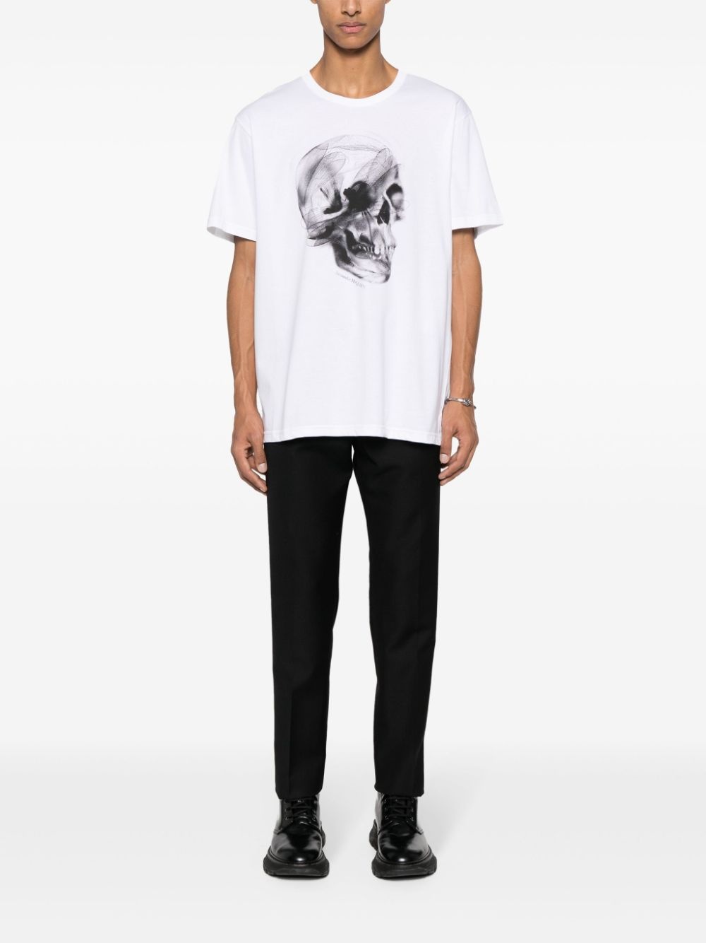 skull-print cotton T-shirt - 2