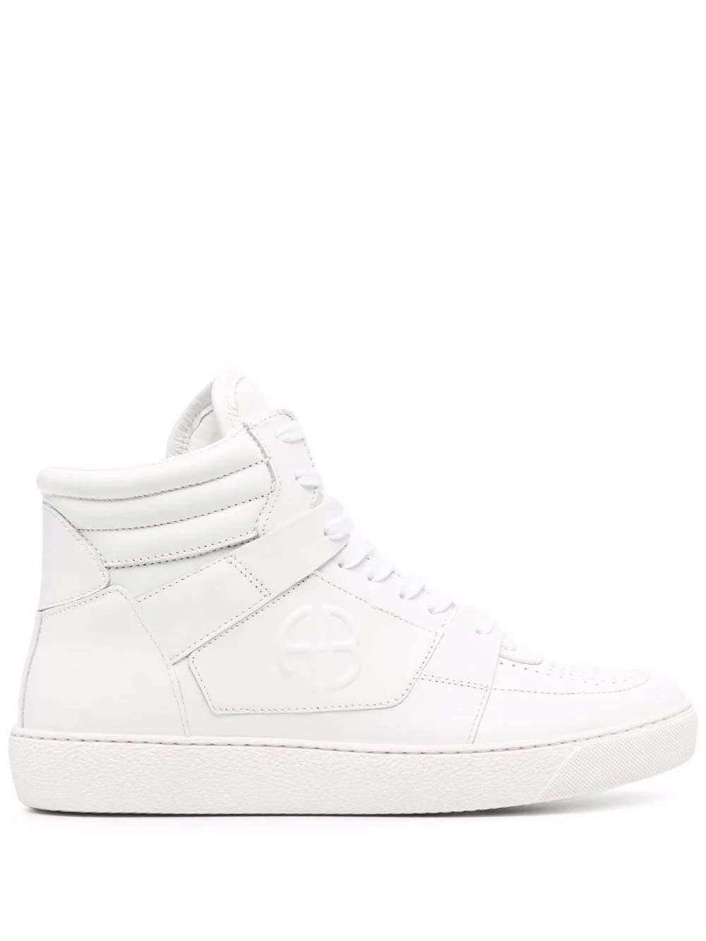 high-top leather sneakers - 1
