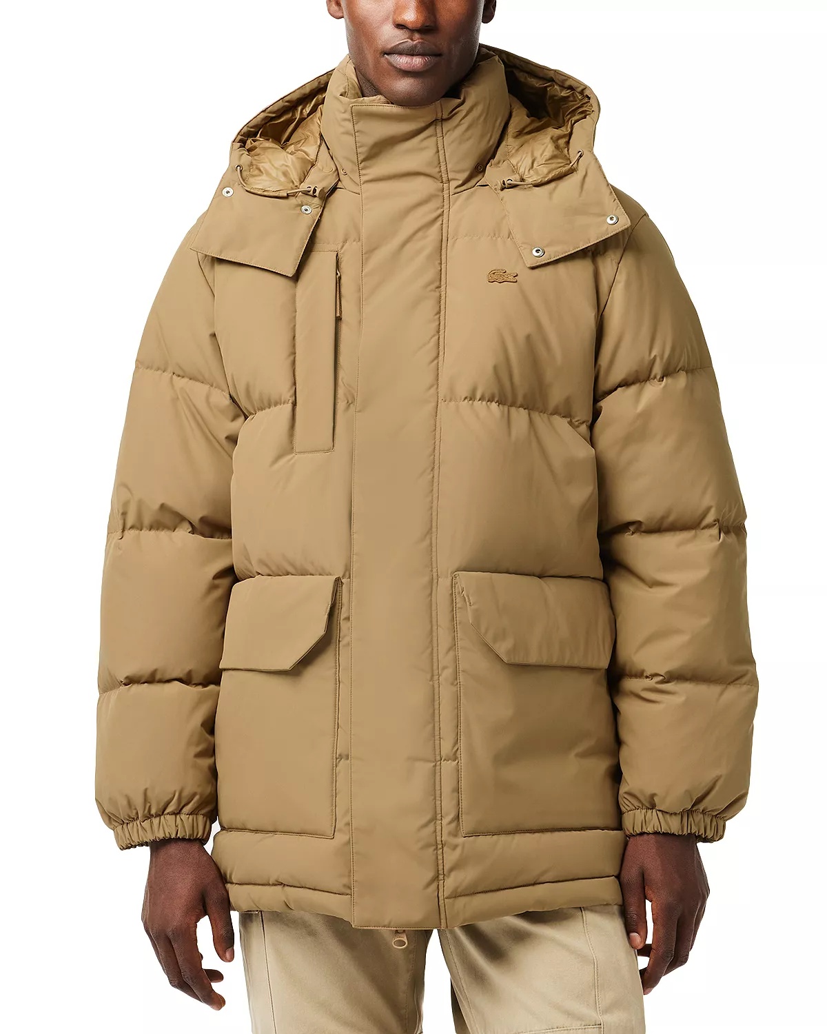 Lacoste Hooded Zip Down Puffer Jacket - 1