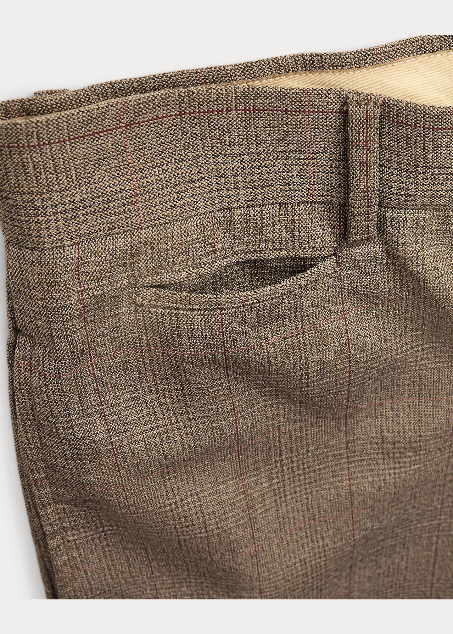 Slim Fit Glen Plaid Wool Suit Trouser - 7