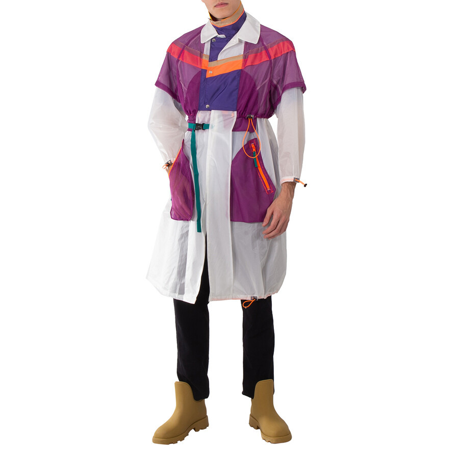 Kolor Men's White Layered Cape Style Coat, Brand Size 1 (Small) - 1
