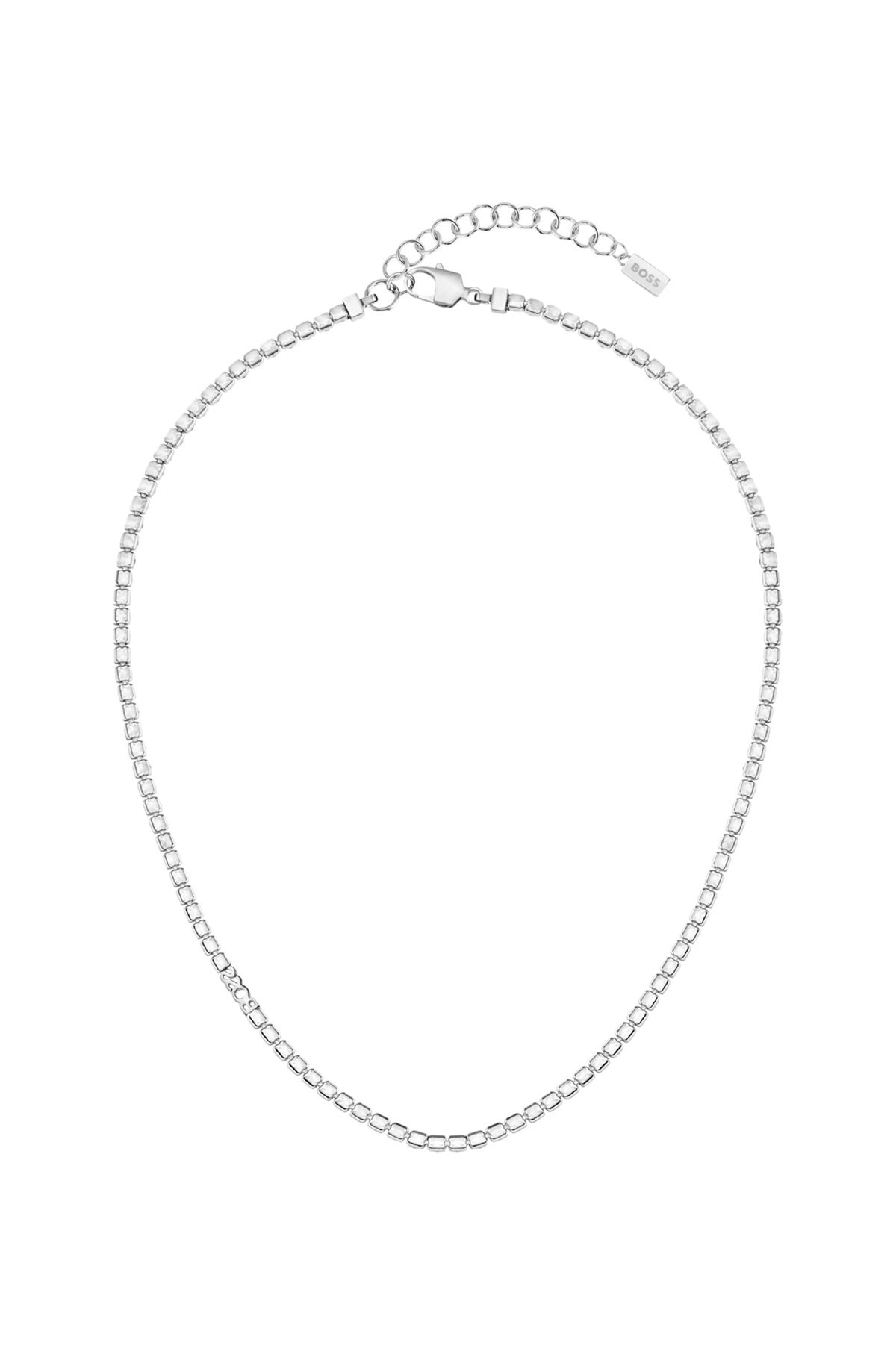 ADJUSTABLE NECKLACE WITH CLEAR AND CHAMPAGNE-COLORED CRYSTALS - 3