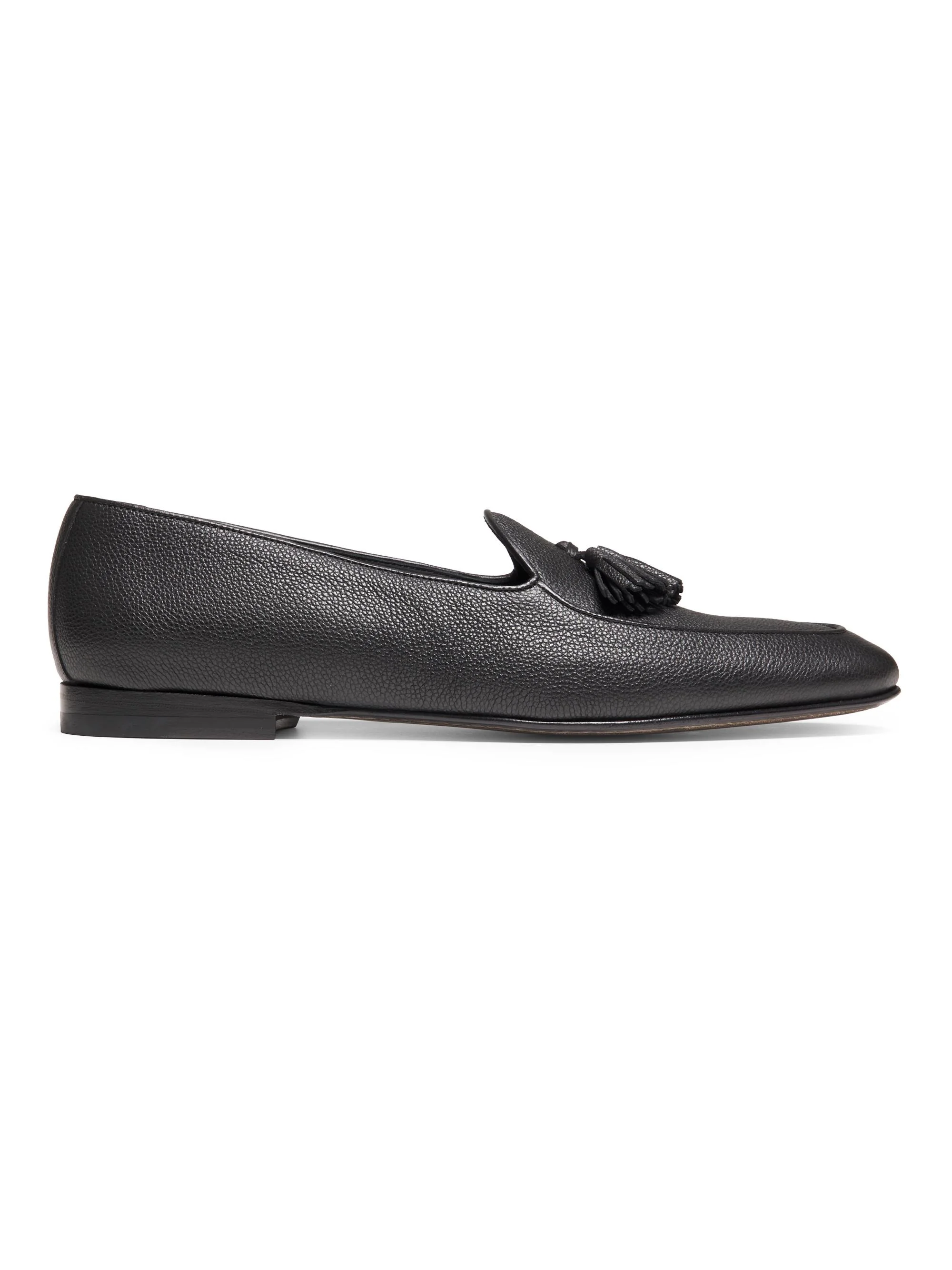 Men's Lennox Leather Tassel Loafers - Black - 1