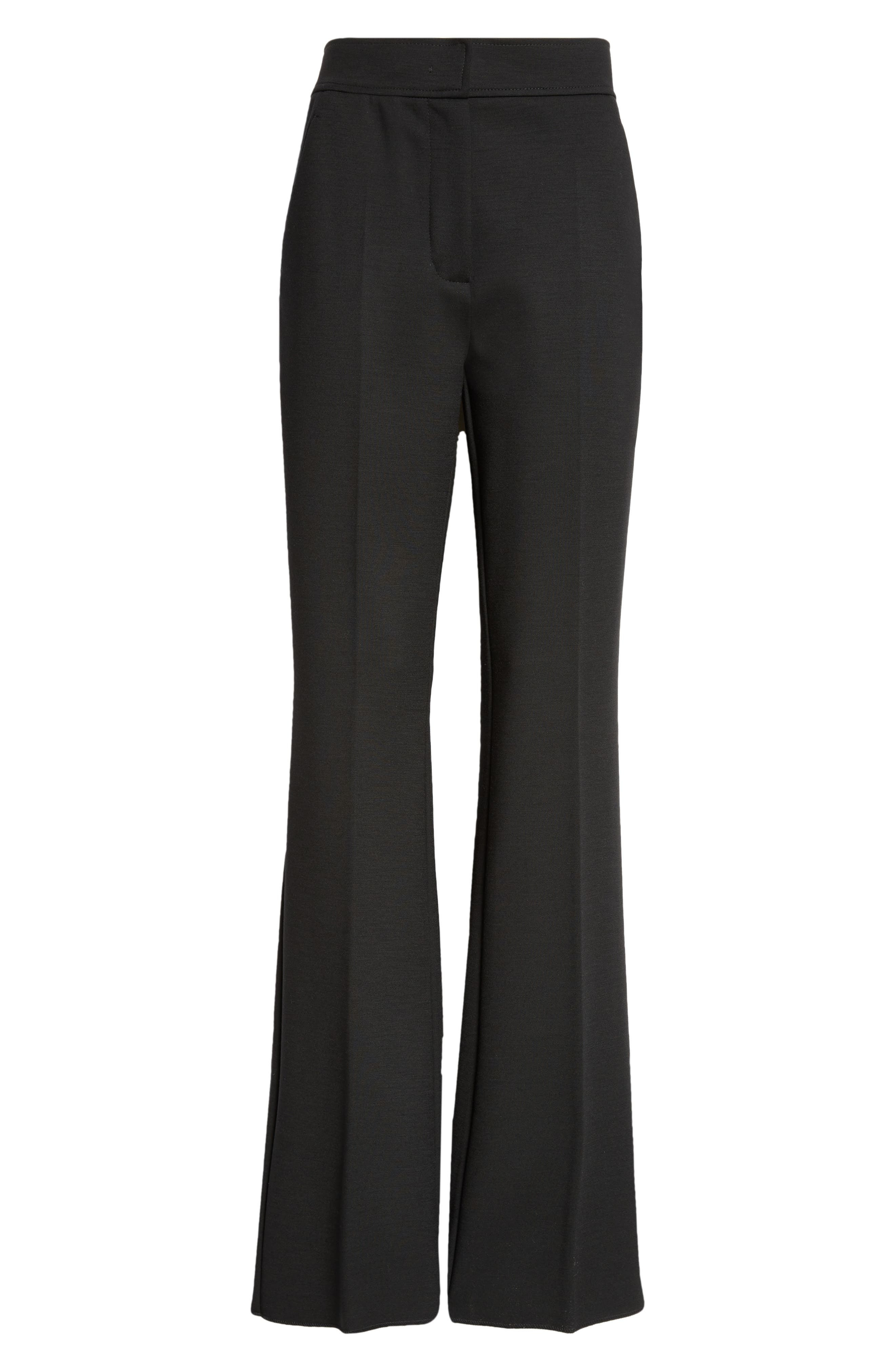 Max Mara Yana Jersey Flare Leg Pants in Black at Nordstrom - 6
