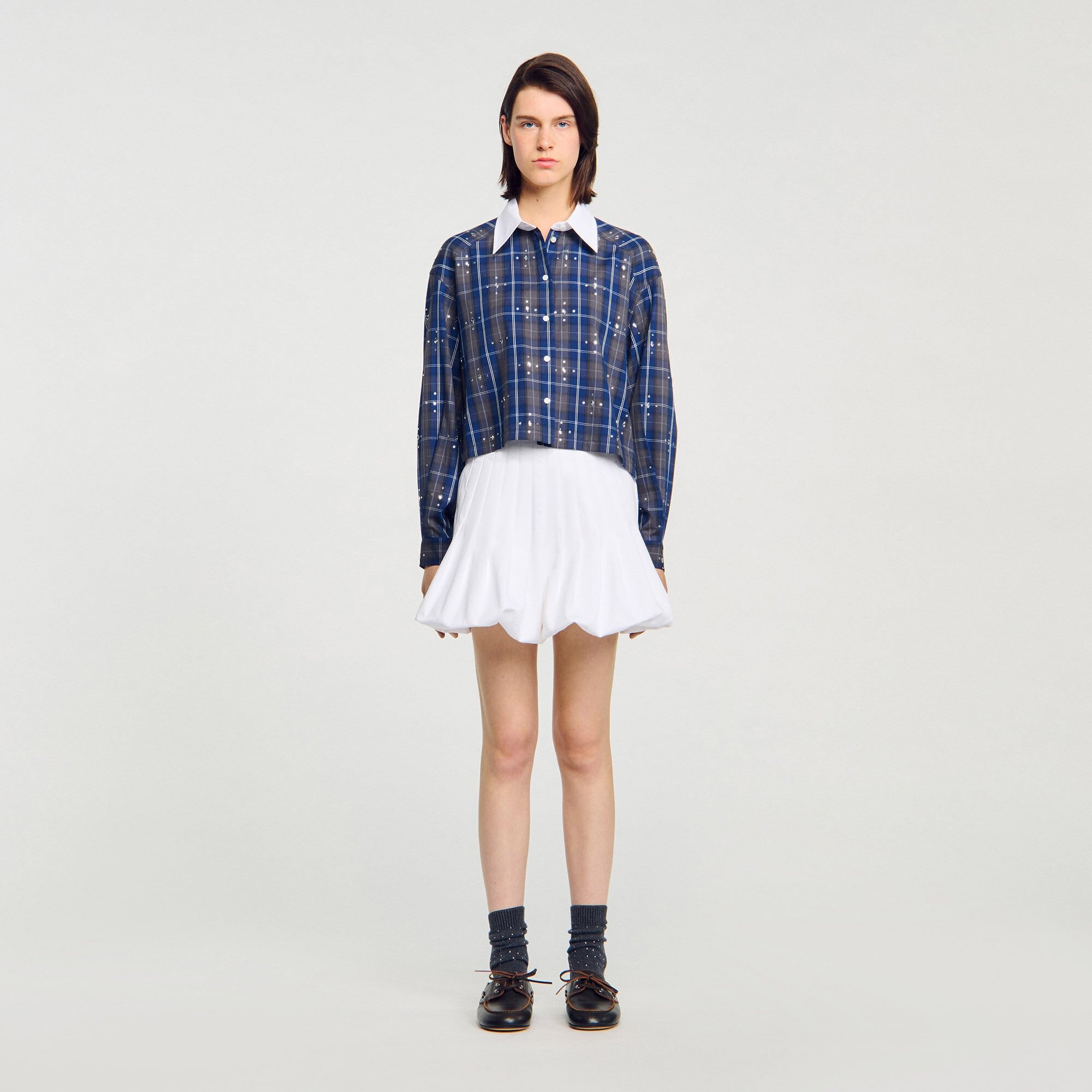 RHINESTONE CHECK SHIRT - 2
