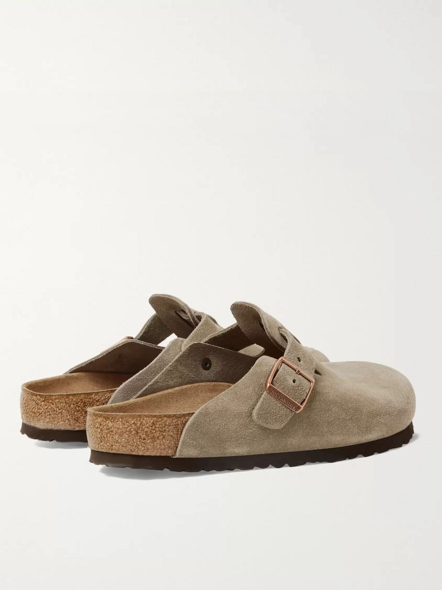 Boston Suede Clogs Taupe - 4