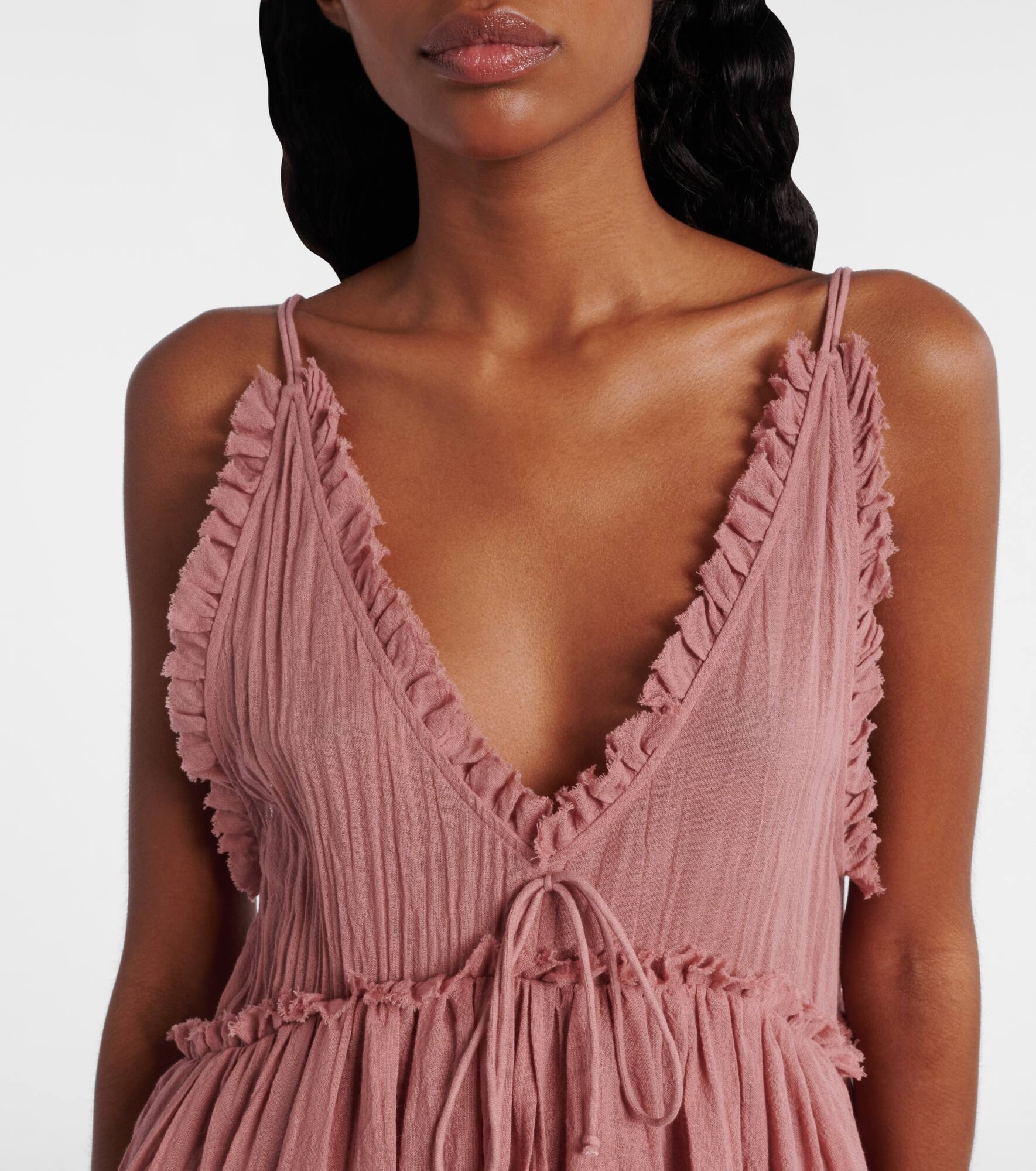 Ruffled cotton gauze minidress - 4