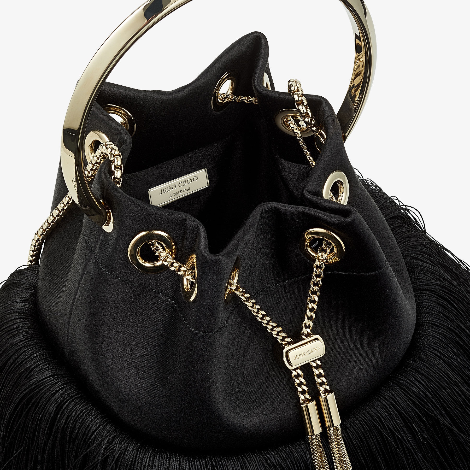 Bon Bon
Black Satin Bag with Fringes - 3