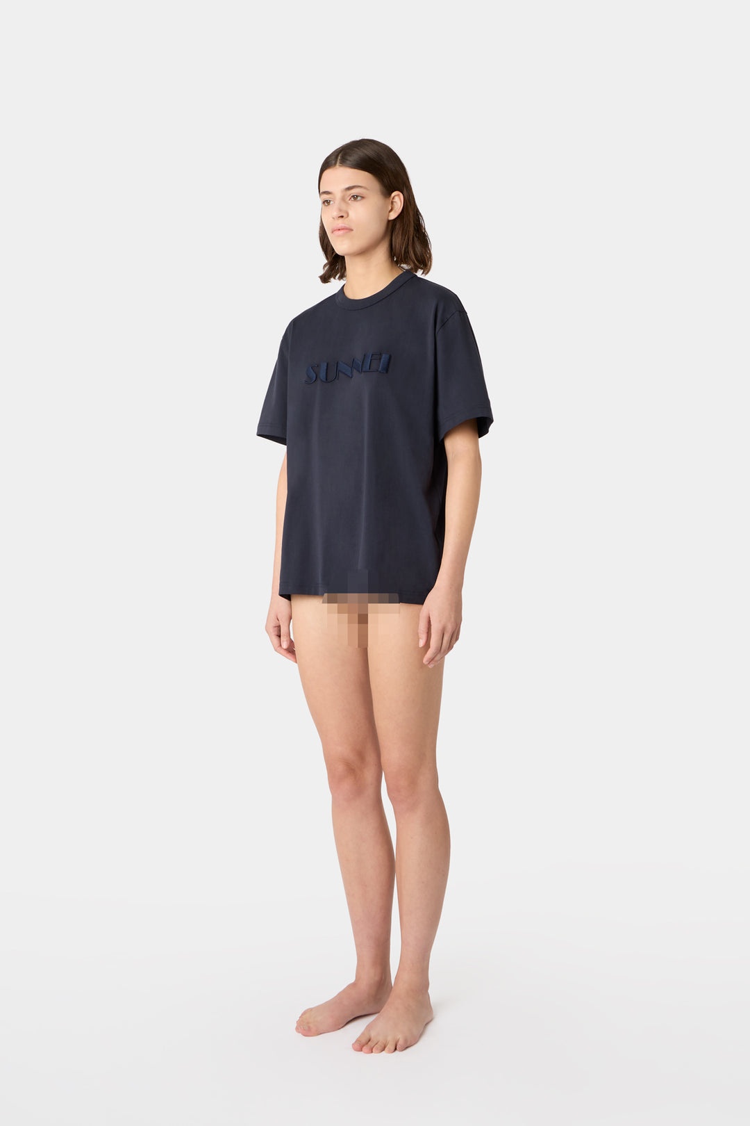 EMBROIDERED BIG LOGO T-SHIRT / blue SUNNEI - 5