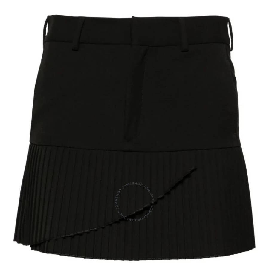 MM6 Black Pleated Twill Mini Skirt - 1