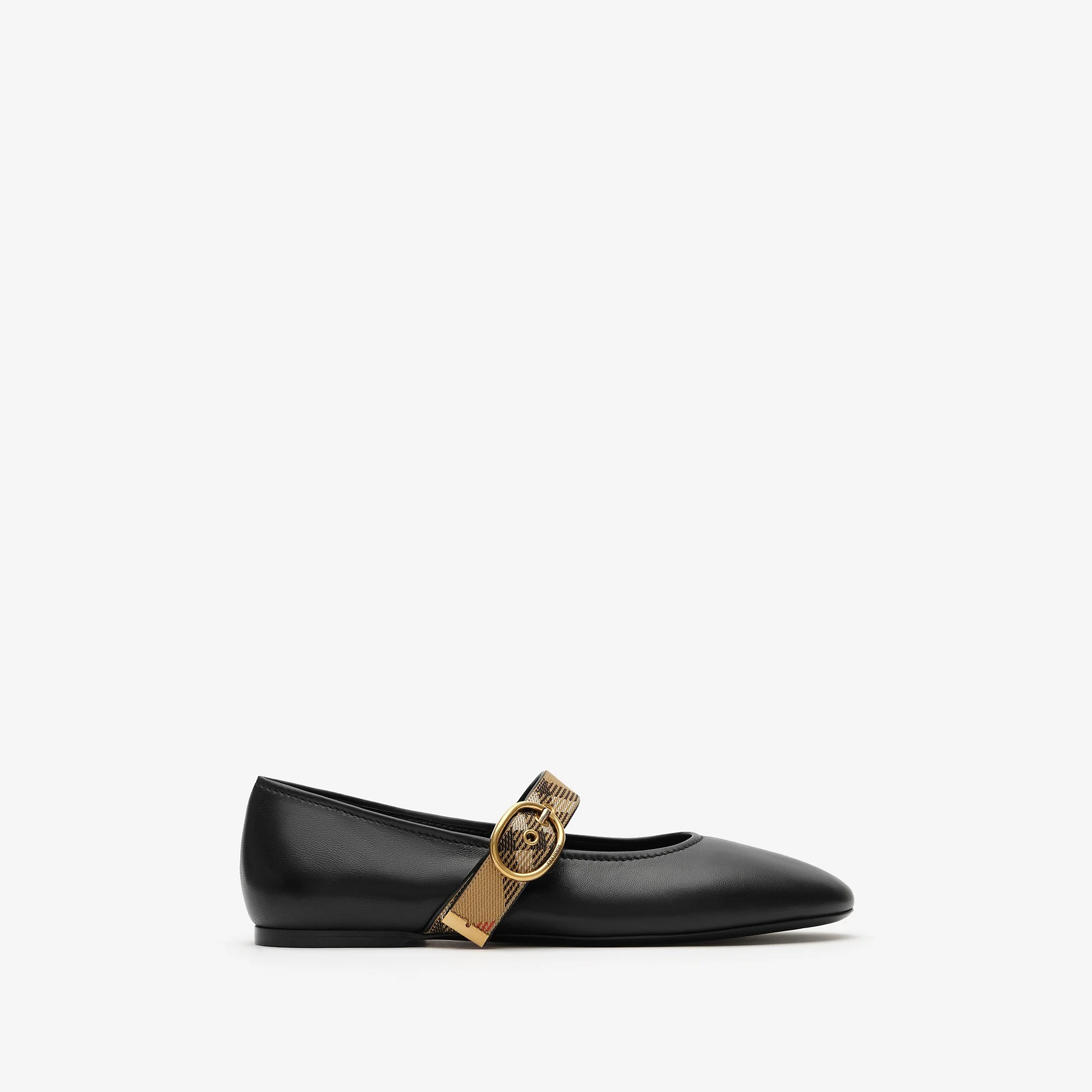 Check Strap Leather Robin Ballerinas - 1