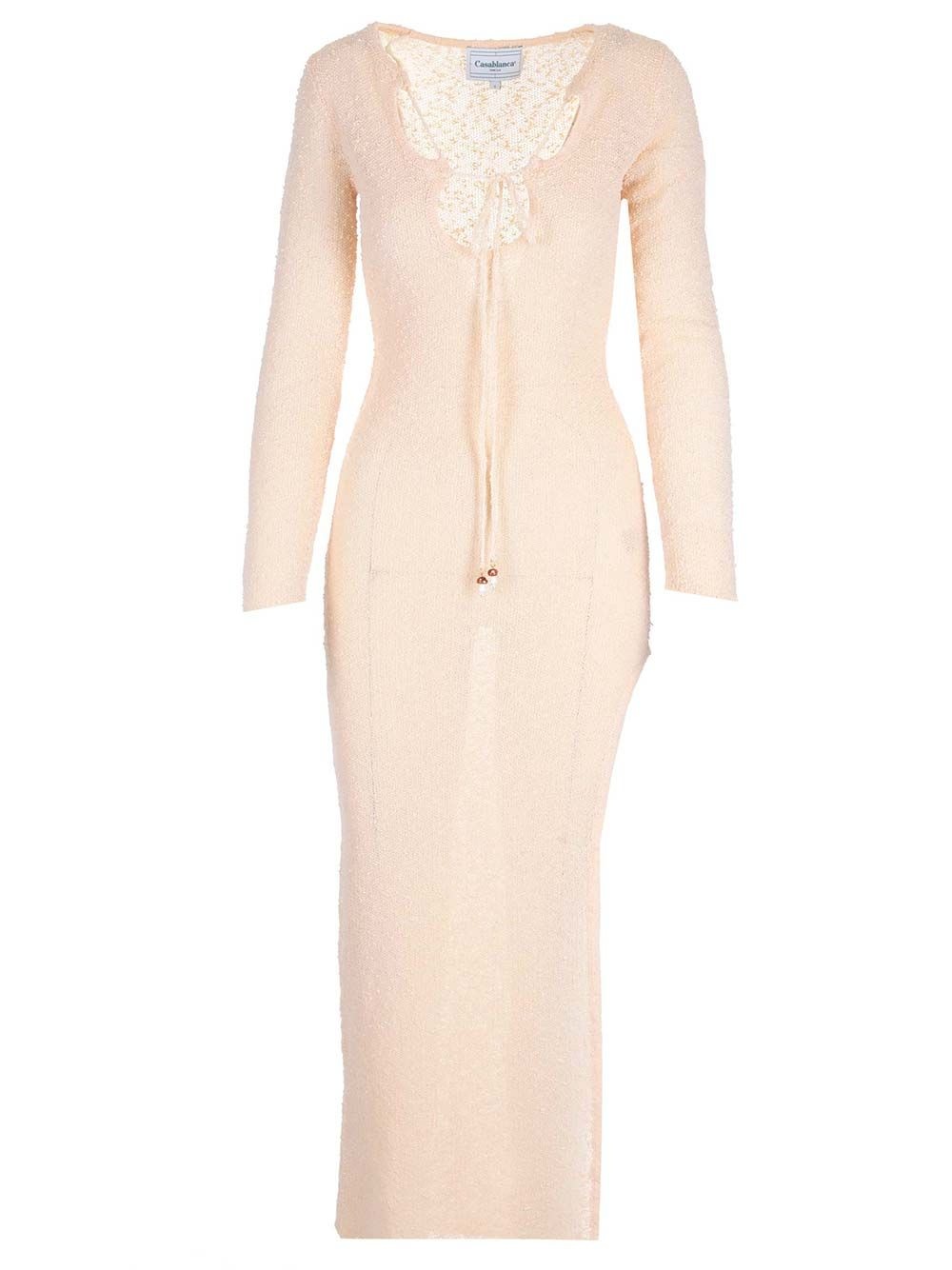 Fitted Long Dress Dresses White - 1