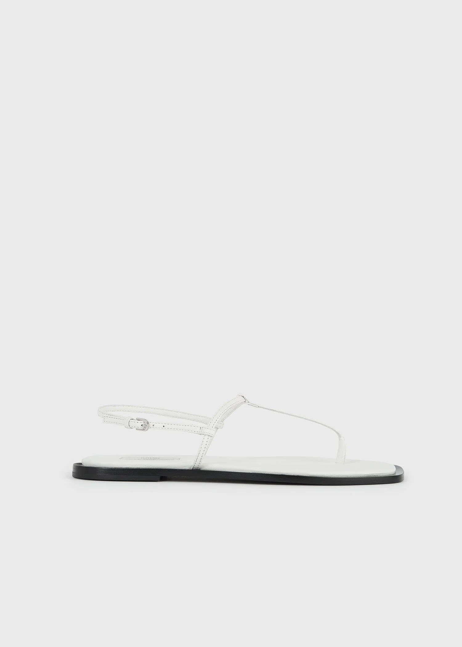 T-strap nappa sandals white/black - 1