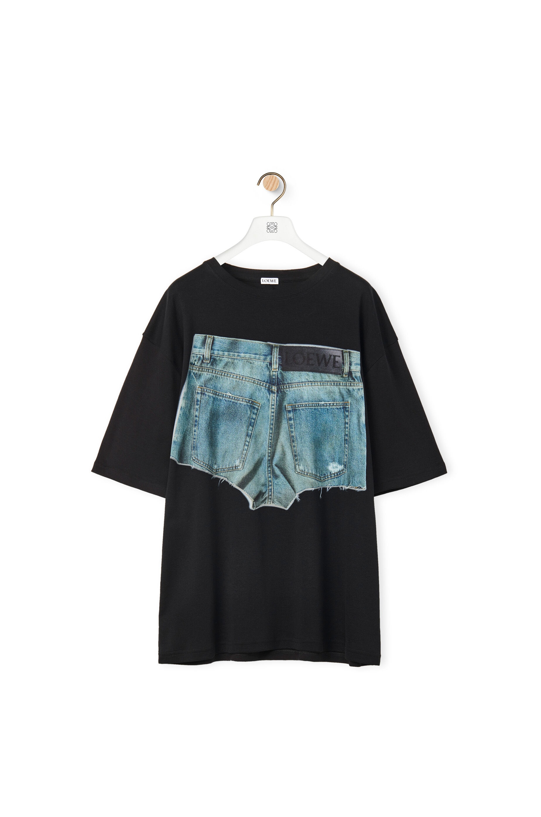 Denim shorts print T-shirt in cotton - 1