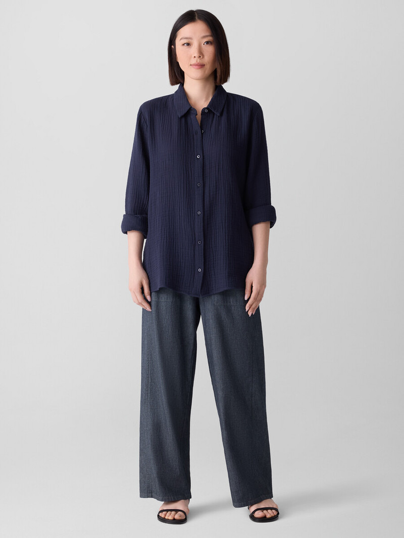 Airy Organic Cotton Twill Wide-Leg Pant 7