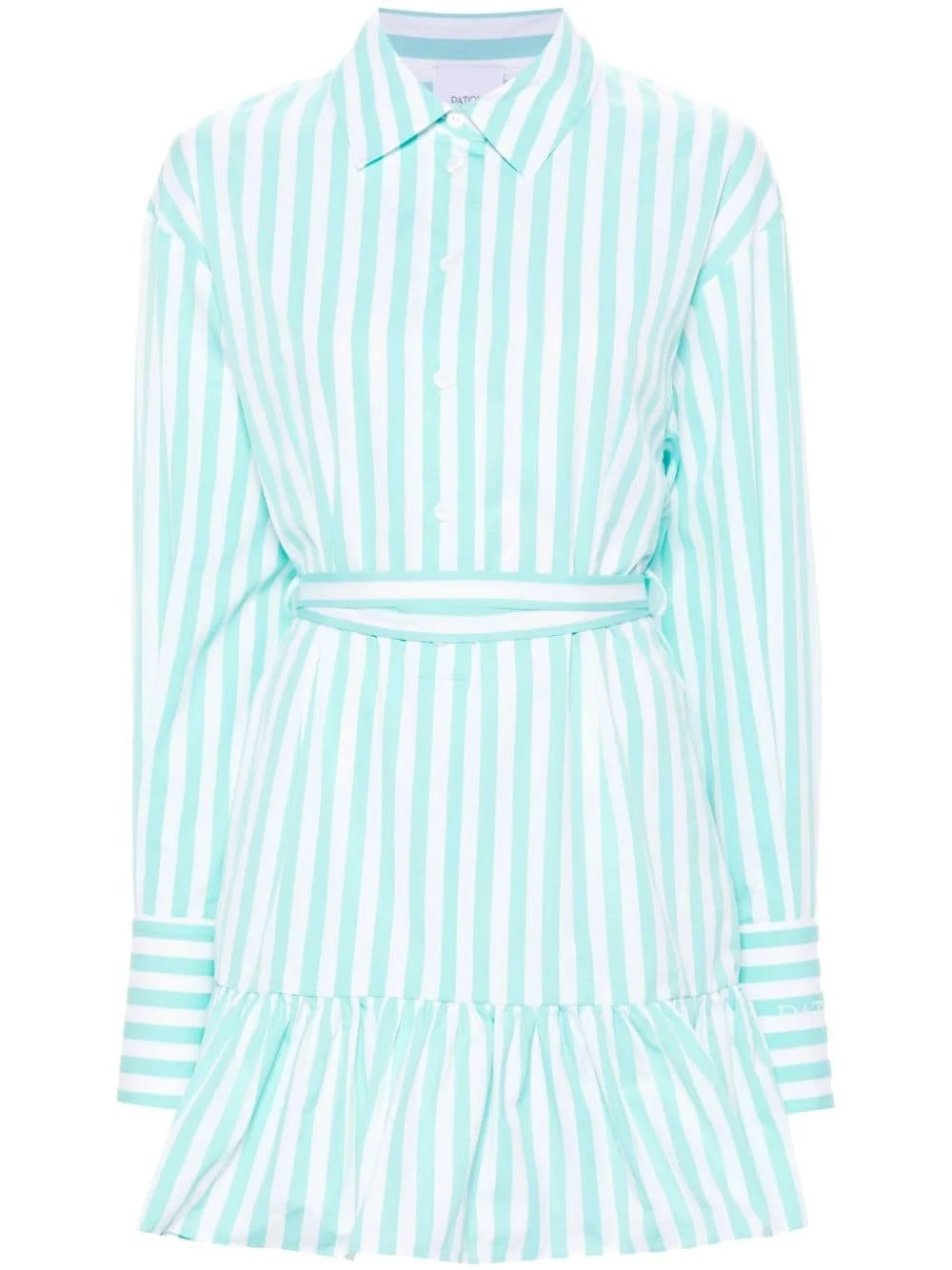 striped ruffled mini dress - 1